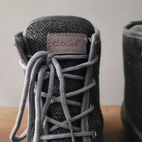 Chooka Eastlake Herringbone Gray Quilted Duck Boots Winter Sz 11 - Picture 10 of 12